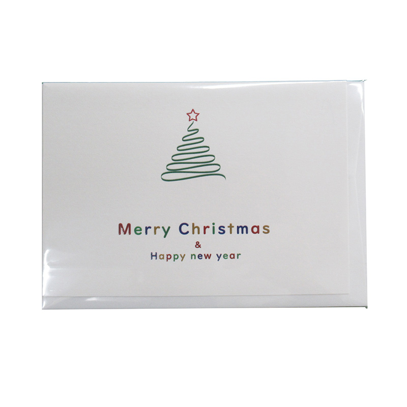 フロンティア クリスマスカード リボンツリー ぷっくりクリスマスカード